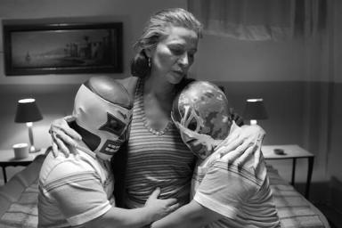 Juan Francisco Longoria as Little Death & Guillermo Lopez as Little AK with Patricia Reyes Spíndola as Adela in Arturo Ripstein’s BLEAK STREET.  Courtesy of Leisure Time Features.