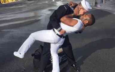 Gay Sailor, Husband Recreate V-J Day Photo|Gay Sailor, Husband Recreate V-J Day Photo|Gay Sailor, Husband Recreate V-J Day Photo