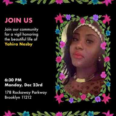 Monday Night Vigil Slated to Honor Yahira Nesby