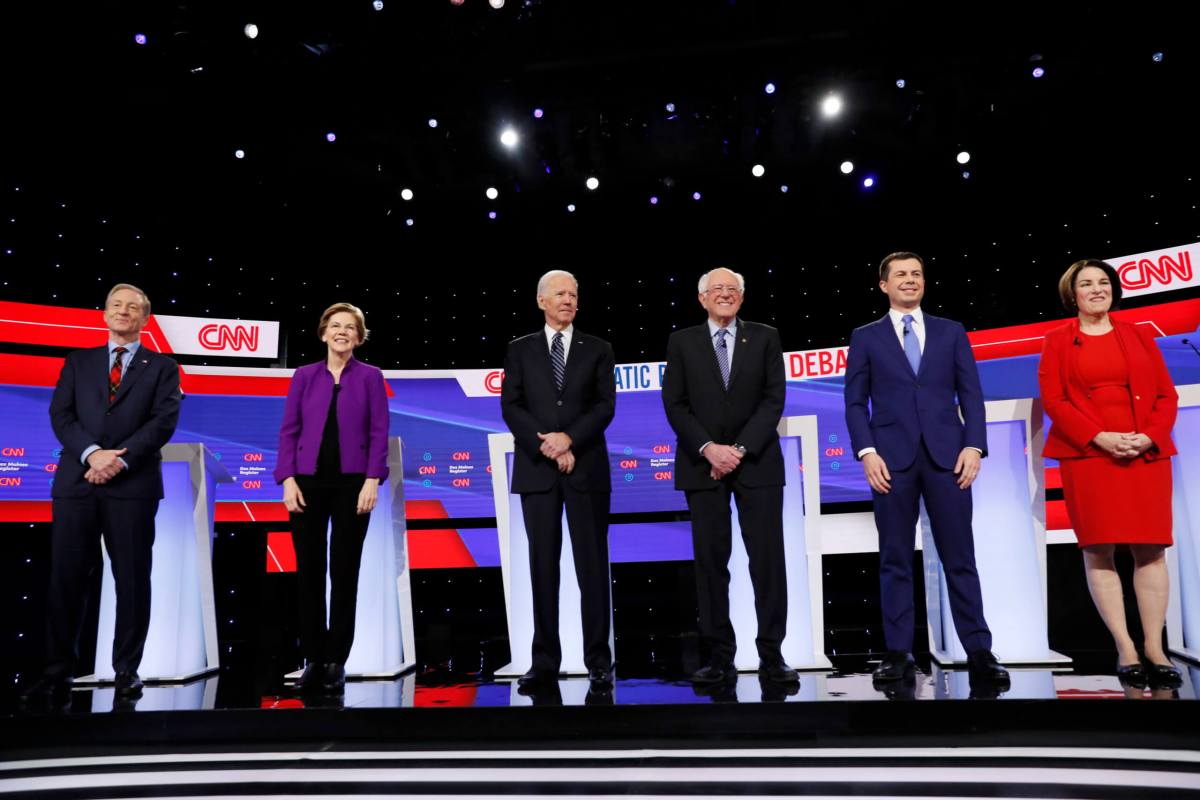 Amy Klobuchar, Pete Buttigieg, Bernie Sanders, Joe Biden, Elizabeth Warren, Tom Steyer