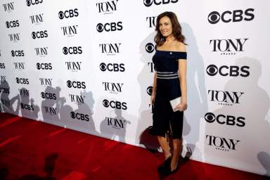 Actress Laura Benanti arrives for the 2016 Tony Awards Meet The Nominees Press Reception in Manhattan, New York