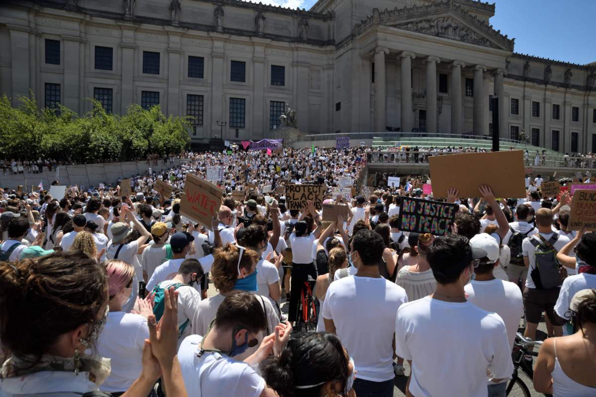 Trans Black Live Matter rally and march from the Brooklyn Museum.