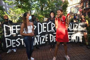 Rally to legalize sex work and to defund the police.