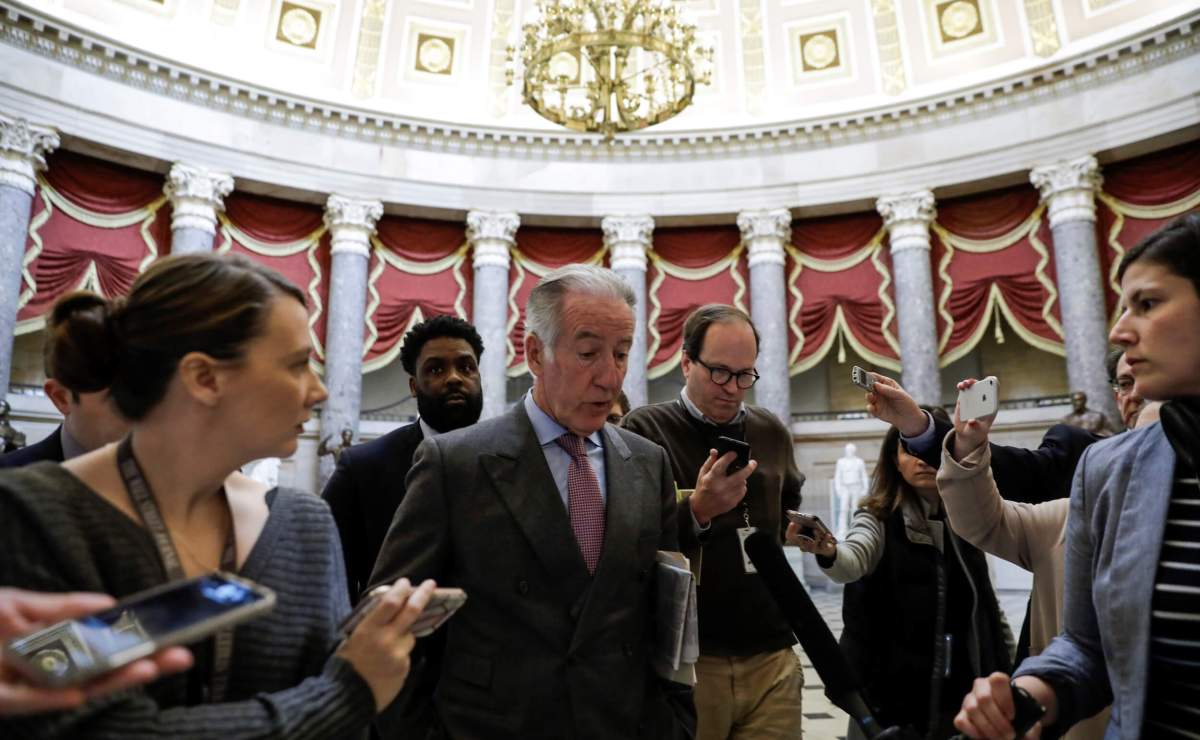 House Ways and Means Committee Chairman Neal talks to reporters ahead of House coronavirus economic aid package vote on Capitol Hill in Washington