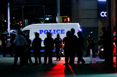 Protesters rally against the death in Minneapolis police custody of George Floyd, in New York City