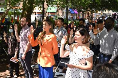 Naturalization Ceremony at Stonewall Natl Park.