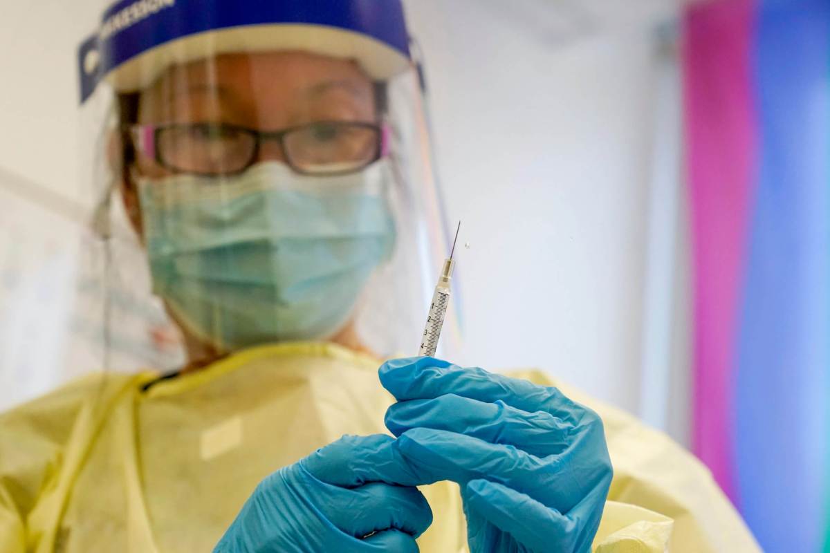 A monkeypox vaccine gets administered.