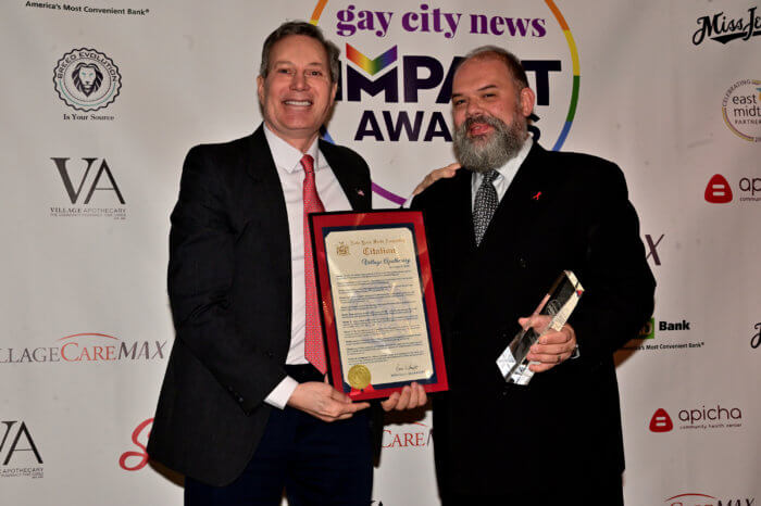 Honoree John Kaliabakos (right)