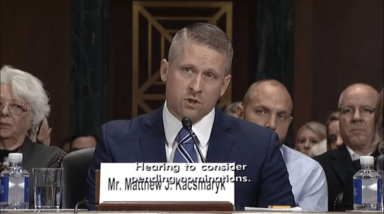 Judge Matthew J. Kacsmaryk during his Senate confirmation hearing in 2017.