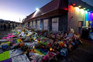 Mourners gather outside Club Q