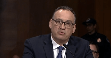 Chief US District Judge Peter D. Welte of the District of North Dakota during a confirmation hearing.