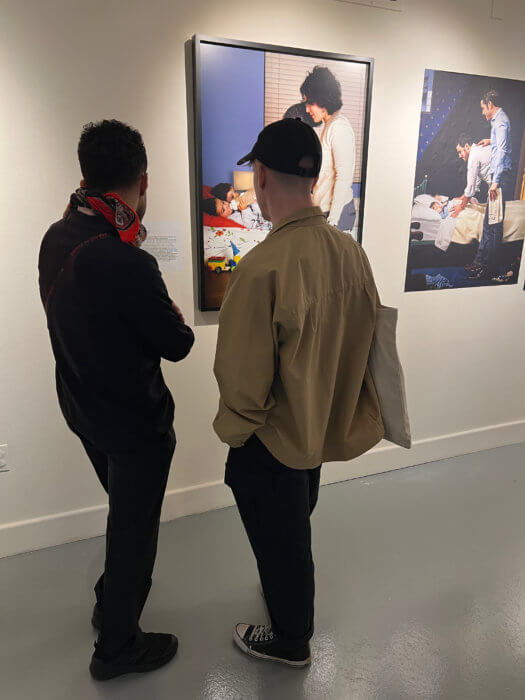 Visitors to opening of Queer Love exhibition at Lehman College Art Gallery.