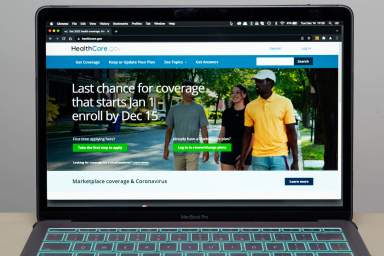 The healthcare.gov website is seen on Dec. 14, 2021, in Fort Washington, Md.