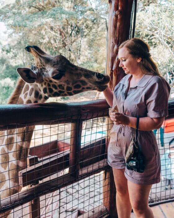 EveryQueer Founder & CEO, Meg Ten Eyck at Giraffe Manor in Nairobi Kenya. 