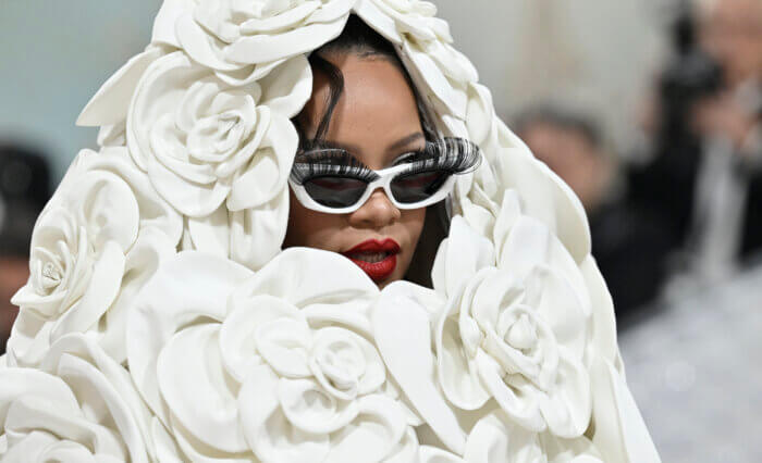 Rihanna attends The Metropolitan Museum of Art's Costume Institute benefit gala celebrating the opening of the "Karl Lagerfeld: A Line of Beauty" exhibition on Monday, May 1, 2023, in New York. 