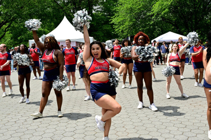 New York Cheer and Gotham Cheer joined in Paradise Garage DJ Trevor Fox’s post-walk dance party.