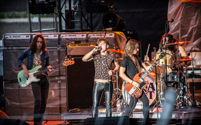 Greta Van Fleet performing in 2017 at the Red River Valley Fair in West Fargo, North Dakota.