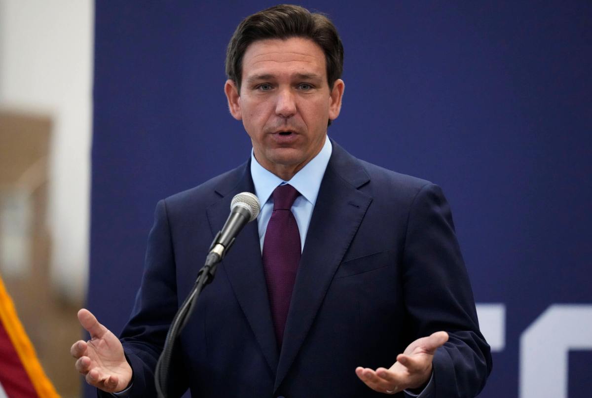 Republican presidential candidate Florida Gov. Ron DeSantis speaks during a campaign event, Monday, July 31, 2023, in Rochester, N.H.