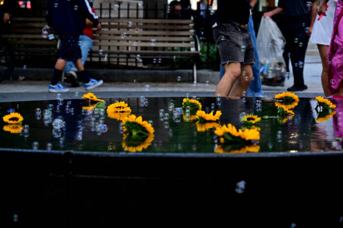 Sunflowers symbolize the flowers Joaquin would have given his girlfriend on Valentine's Day, which was the day of the shooting.