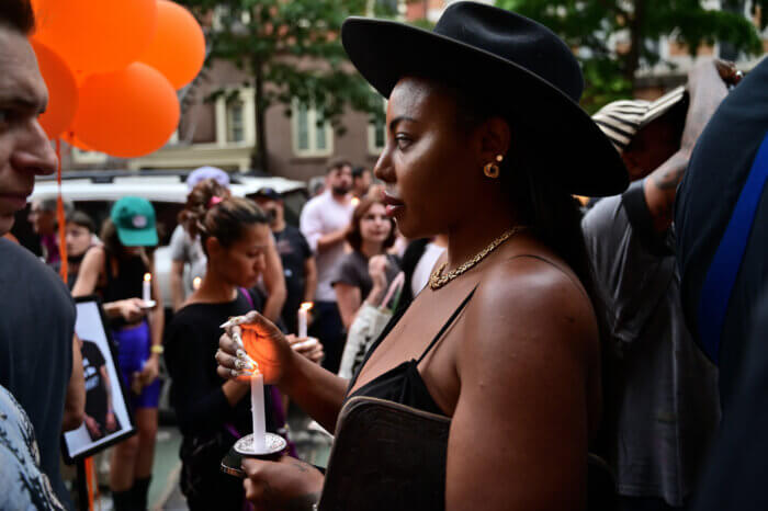 A candelight vigil outside of The Center.