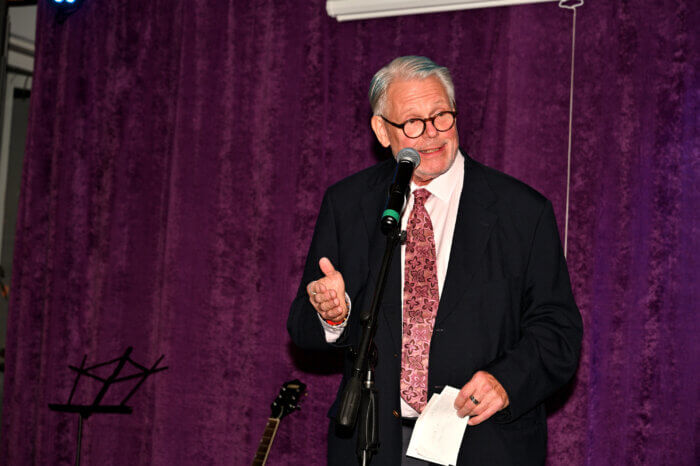 State Senator Tom Duane delivers remarks.