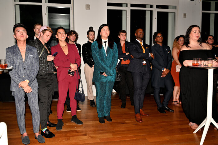 The crowd looks on during the awards ceremony.