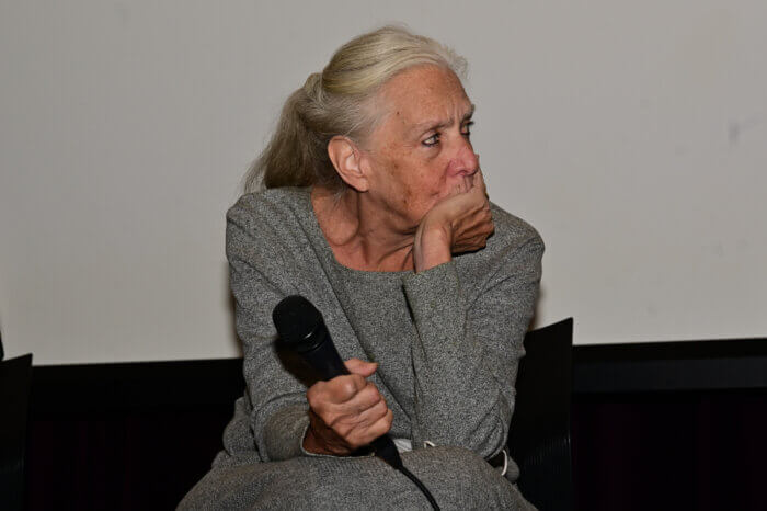 Amber Hollibaugh during a panel discussion at The LGBT Community Center in 2022.