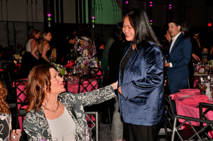 Presenter Sandra Bernhardt chats with Carmelyn Malalis, the former chair and commissioner of the The New York City Commission on Human Rights.