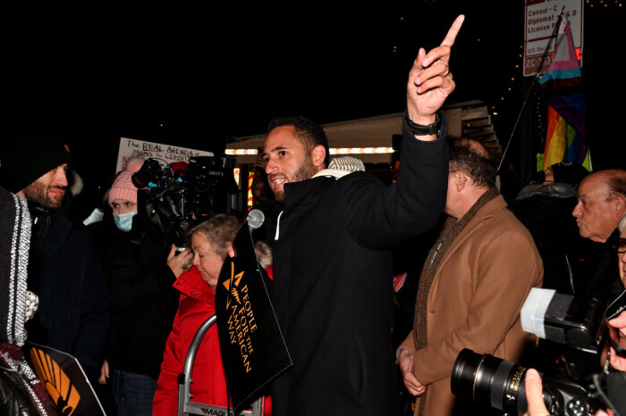 The speakers included Svante Myrick, who leads People for the American Way and previously served as the mayor of Ithaca, New York.