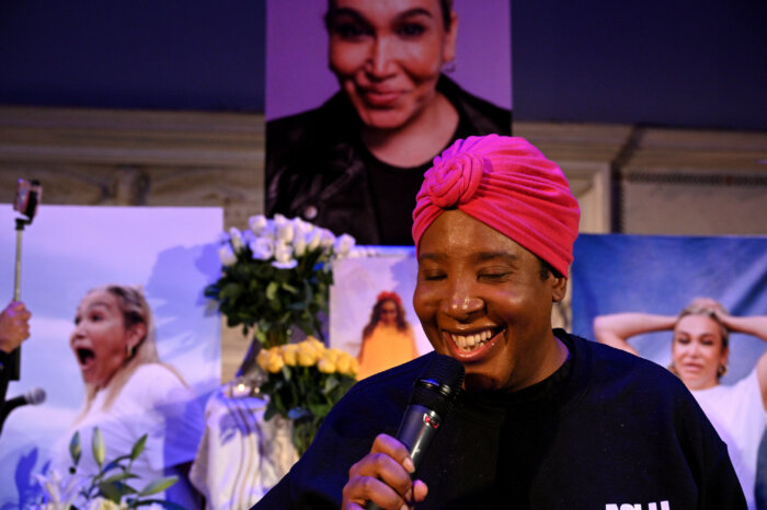 LaLa B Holston-Zannell delivers remarks during the memorial service.