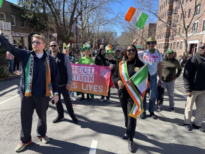 New York State Attorney General Letitia James leads the Gays Against Guns contingent.